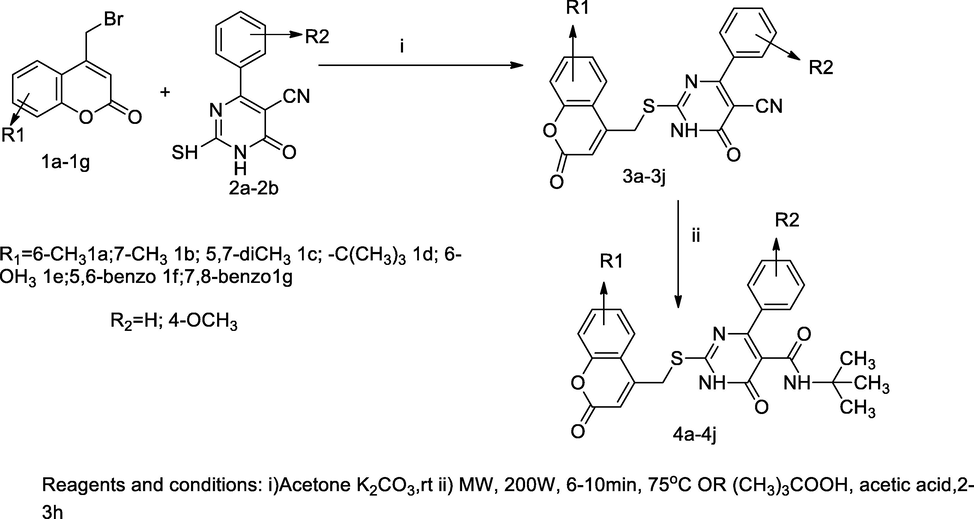 Coumarinyl pyrimidinone derivatives.