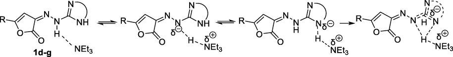 Proposed alternative mechanism of the polarization of 1d-g.