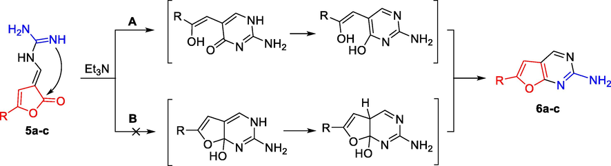 Proposed mechanism of the formation of 6a-c.