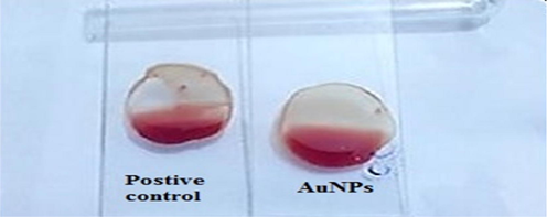 Anticoagulant activity of biosynthesized AuNPs (Licorice).