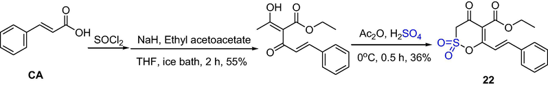 The synthesis of δ-sultone by acid-catalyzed cyclization.