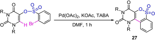 The synthesis of sultones by Pd-catalyzed intramolecular cyclization.