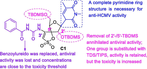 Anti-HCMV activity of 4′'-benzoylurea-TSAO derivatives.