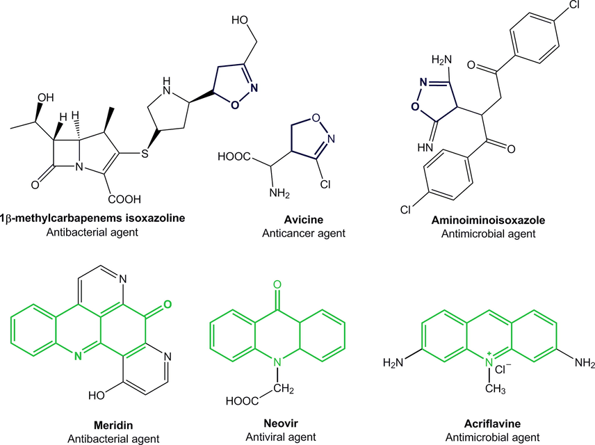 Isoxazolines and acridones used as pharmaceuticals agents.