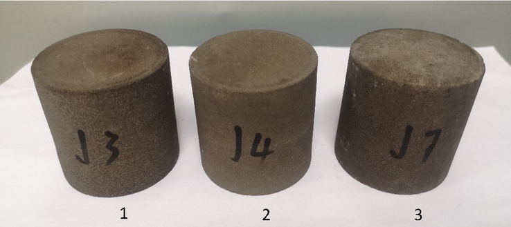 Tight core samples employed in the study.