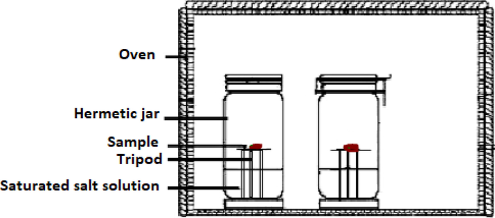 Experimental setup of the static gravimetric technique devoted for the determination of experimental adsorption isotherms of water molecules on the ‘Ajwa’ dates.