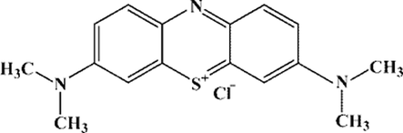 Structure of MB dye used for PCA evaluation of ZnO NPs.