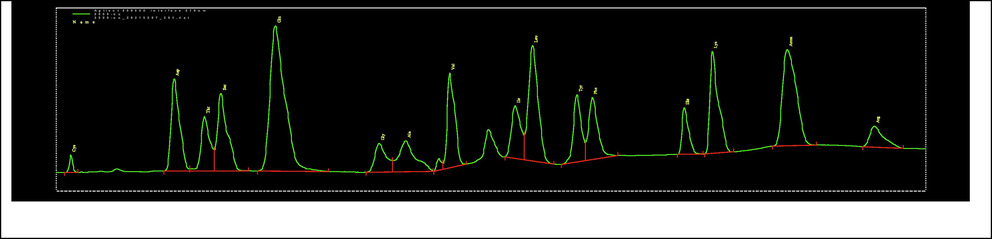 Chromatogram of amino acids content of freeze-dried fermented milks with Lactobacillus.