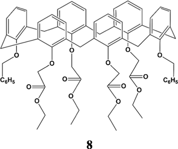 The structures of calix[6]arene tetraester I (Oh, 2000).