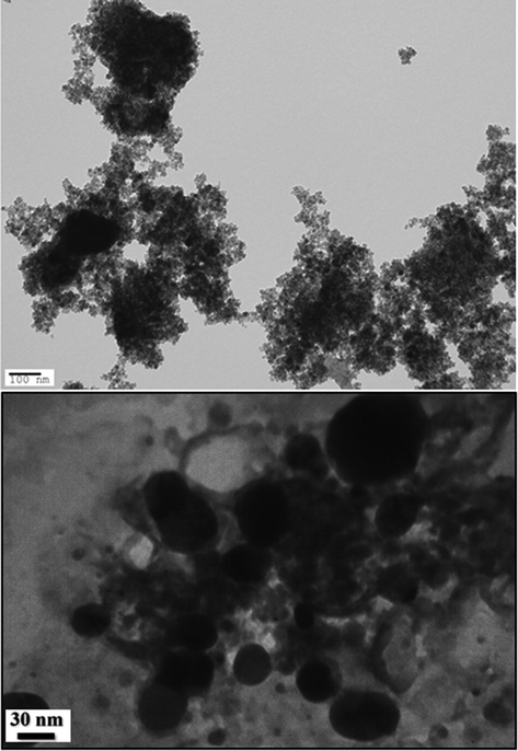 TEM image of Cu/Pectin@Fe3O4 nanocomposite.
