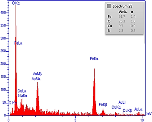EDX pattern of the nanocomposite.
