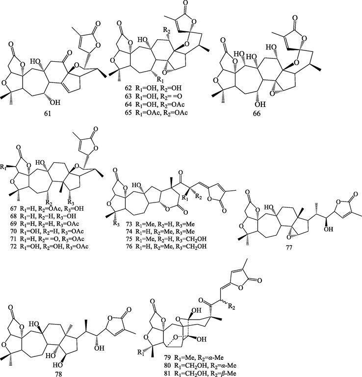 Structures of nortriterpenoids (26–81).