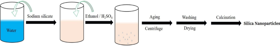 Schematic procedure of silica nanoparticles preparation.