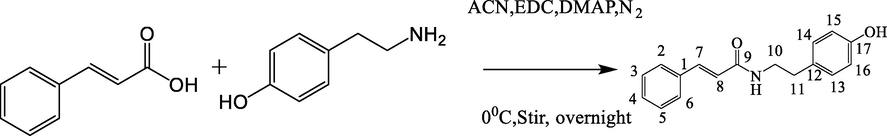 Synthesis of 4-hydroxylbenzoyl-cinnamoyl amide (E).
