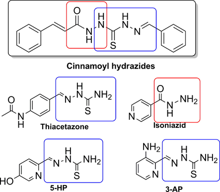 Structural similarity between cinnamic acid hydrazides and several anti-Mtb and anticancer agents.