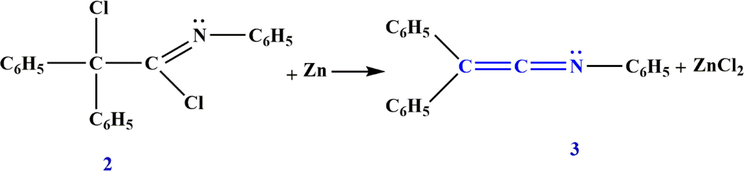 Structure of the first ketenimine 3.