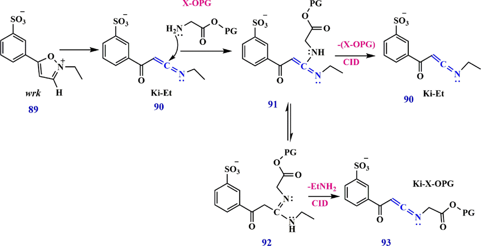 Reaction of amidine synthesis between keto-ketenimine (Ki-Et) and Woodward’s reagent K.