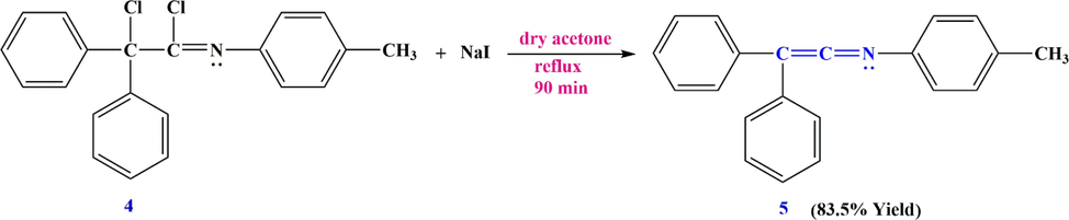 Synthesizing 2,2-diphenyl-N-(p-tolyl)ethen-1-imine 5.