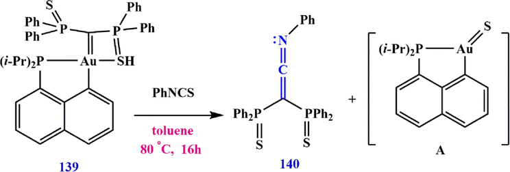 Synthesize (2-(phenylimino) ethene-1,1-diyl) bis (diphenylphosphine sulfide) 140.