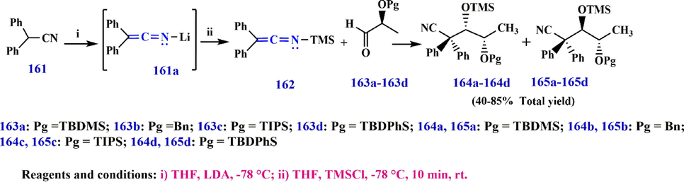 Synthesize N-TBDMS- keteneimine 162.