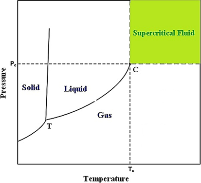 Schematic phase diagram pure substance.