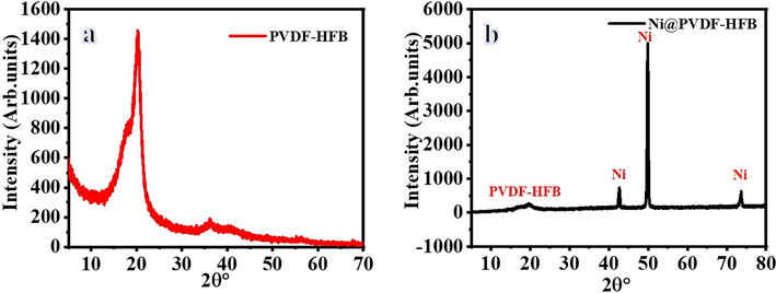 XRD results of PVdF-HFP and HFP-40 membranes (A, B), respectively.