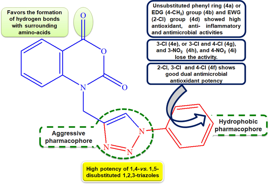 Generalized SARs of the synthesized compounds.