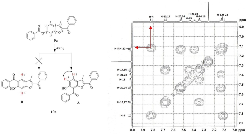 2D-H NMR spectra of the compound 10a.