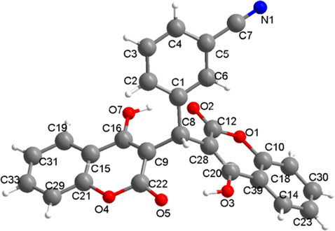 The molecule structure for 1.