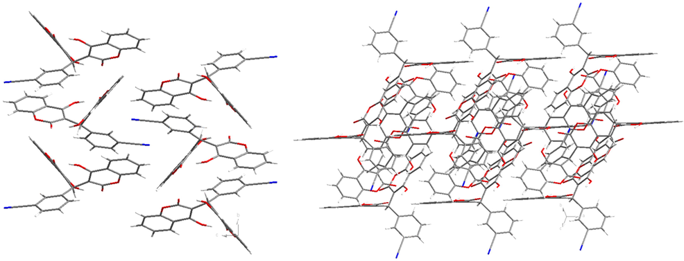 The crystal packing structure of 1.