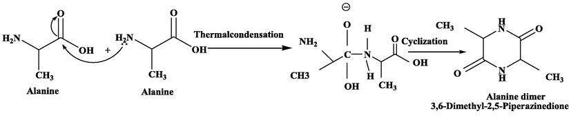 Synthesis of Alanine cyclic dimer from Alanine mononers.