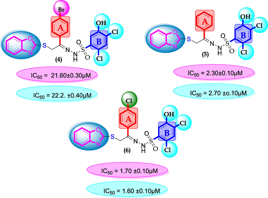 SAR for compounds 4, 5 and 6.