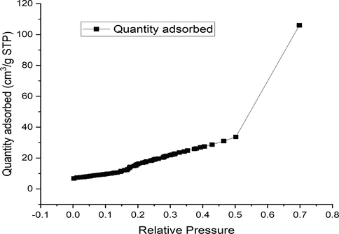 Brunauer-Emmett-Teller (BET) analysis of the PPY-RH adsorbent.