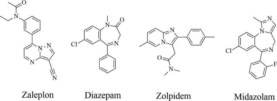 The chemical structural formula of the four analytes.