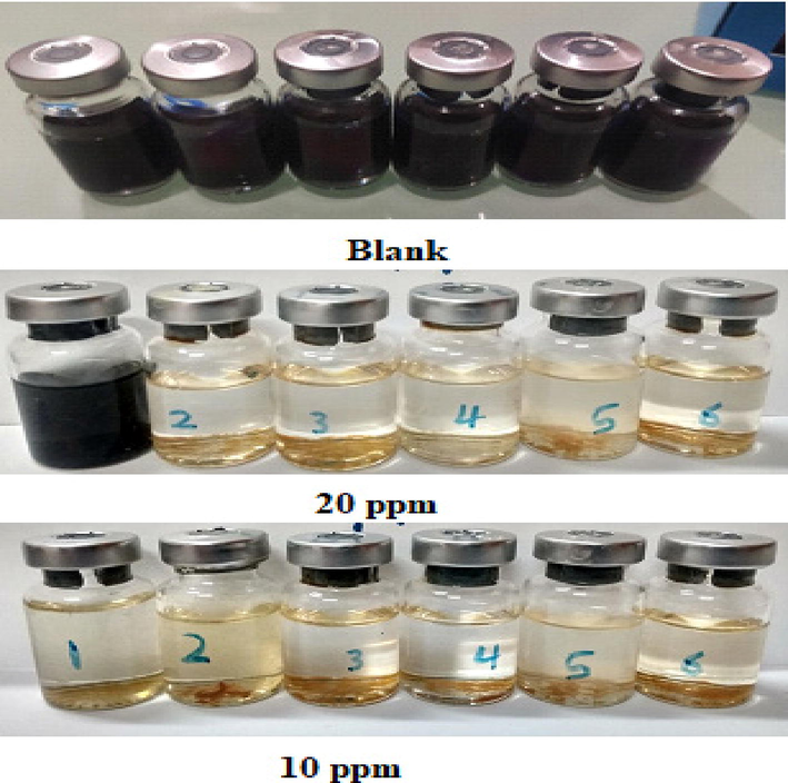 SRB growth quantification at 10 and 20 ppm of ABP.