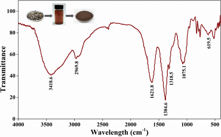 FT-IR spectra of Nd powder.