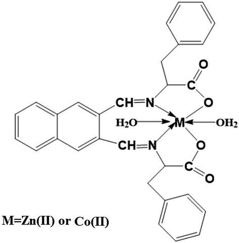 The Structure of the synthesized complexes.