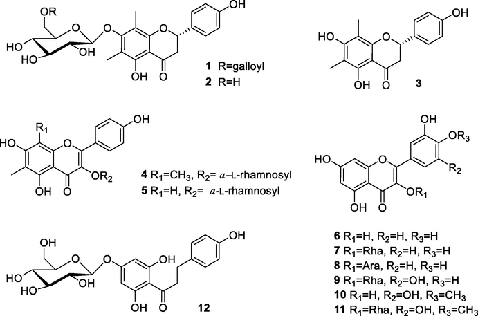 Structures of compounds 1–12.