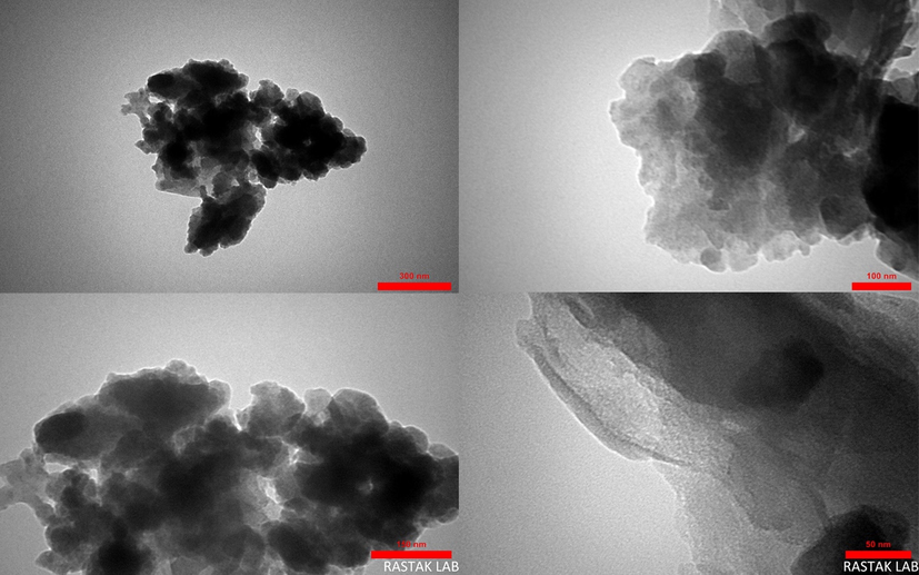 TEM images of GO@TiO2/(CH2)3N = Mo[Mo5O18] nanocatalyst.