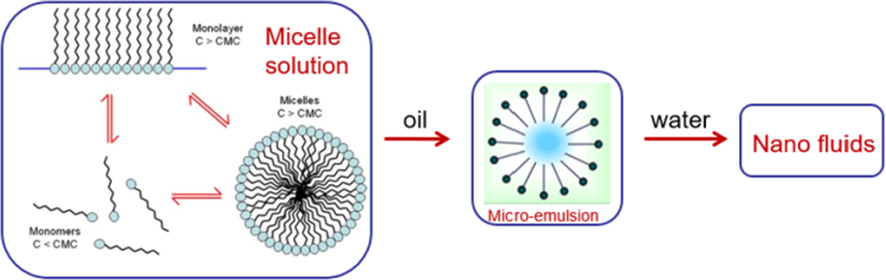Map for the synthetic method of nanoemulsion.
