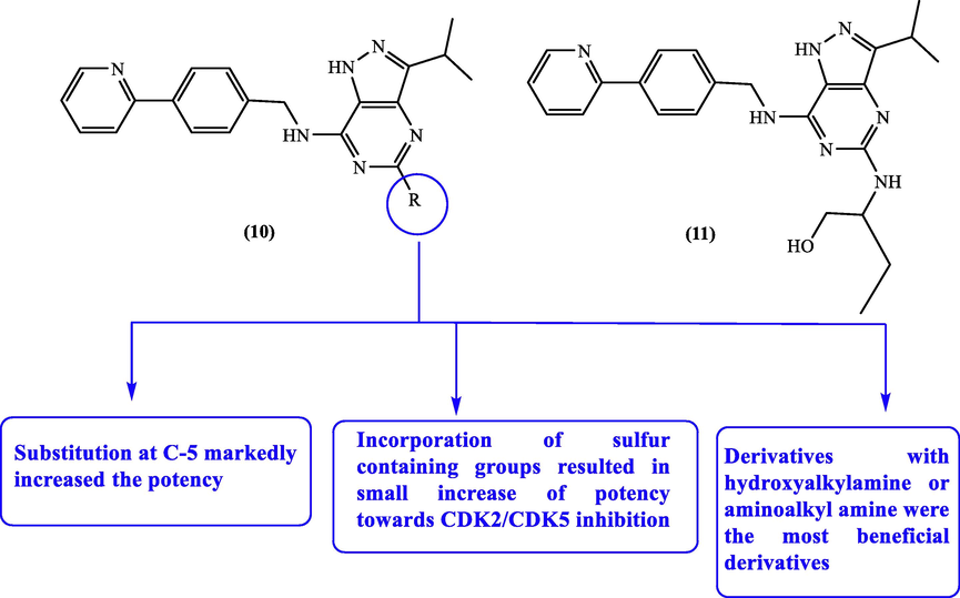 SAR studies of some pyrazolopyrimidines with CDK2/CDK5 inhibitory potential.