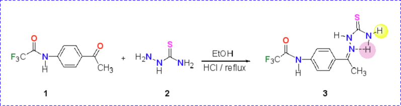 Synthesis of thiosemicarbazone derivative 3.