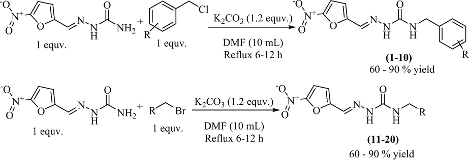 Synthesis of nitrofurazone derivatives (1–20).