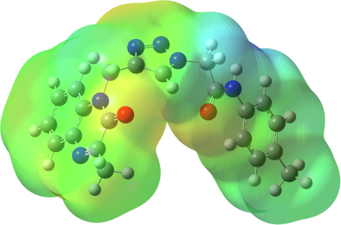 The Molecular Electrostatic Potential (MEP) map of MOQTA.