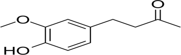 Chemical Structure of 4-(4-hydroxy-3-methoxyphenyl)-2-butatone.