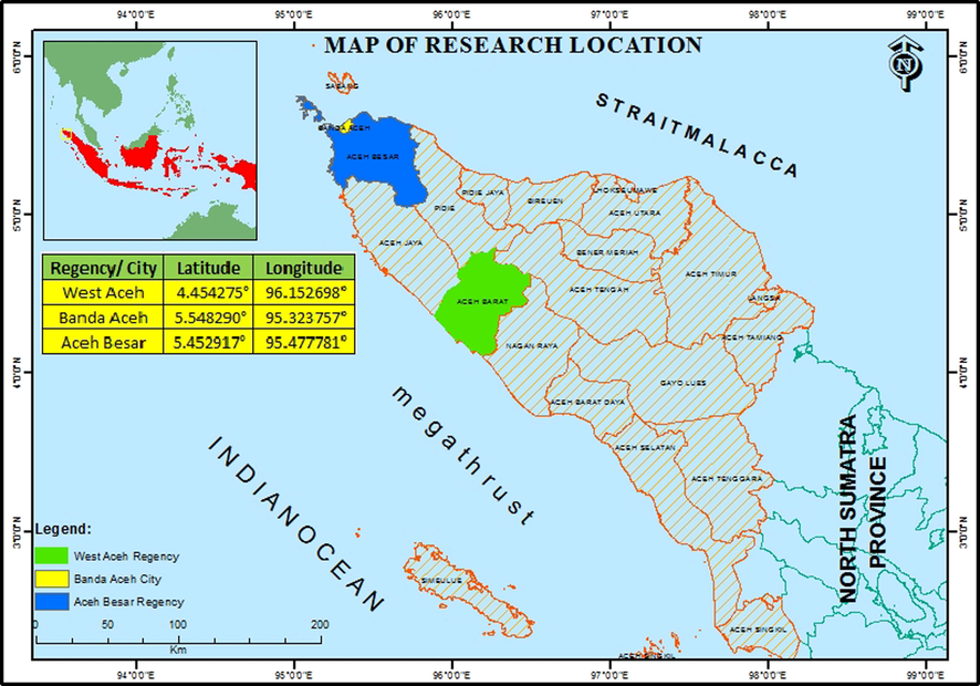 Location of tsunami affected soil sample collection.