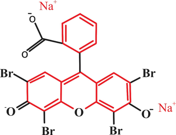 Structure formula of eosin.