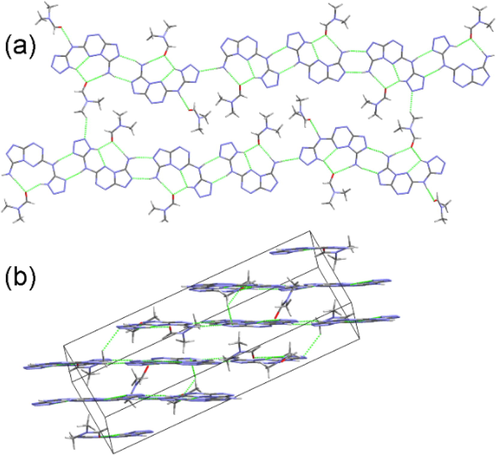 The 2D (a), 3D (b) structures of 9·4/3DMF.