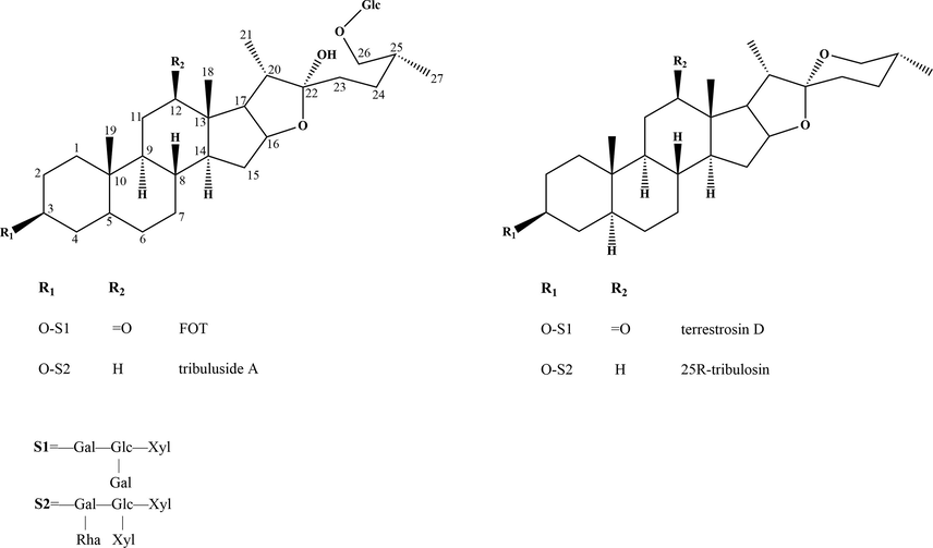 Structures of the steroidal saponins.