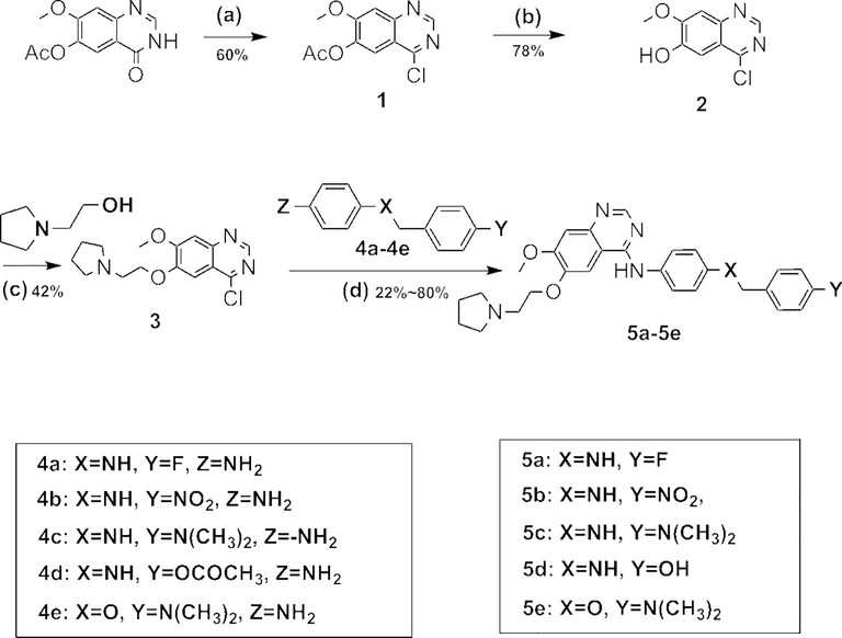 Synthetic procedure for compounds 5a–5e.